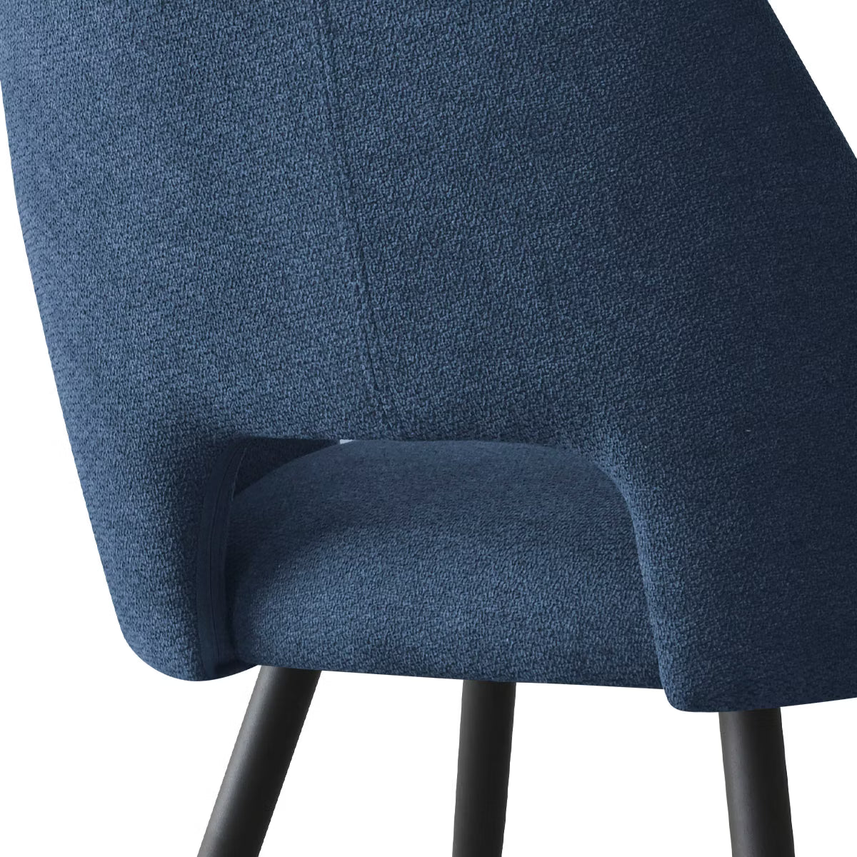 Set of 4 Upholstered Dining Chairs with Arms, Modern Blue Accent Chairs with Metal Legs