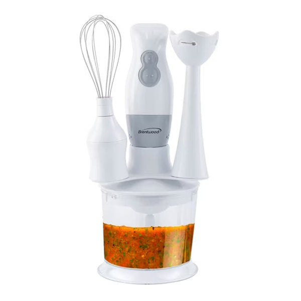 Personal Blender – 38W 2 Speed Hand Blender with Balloon Whisk – White