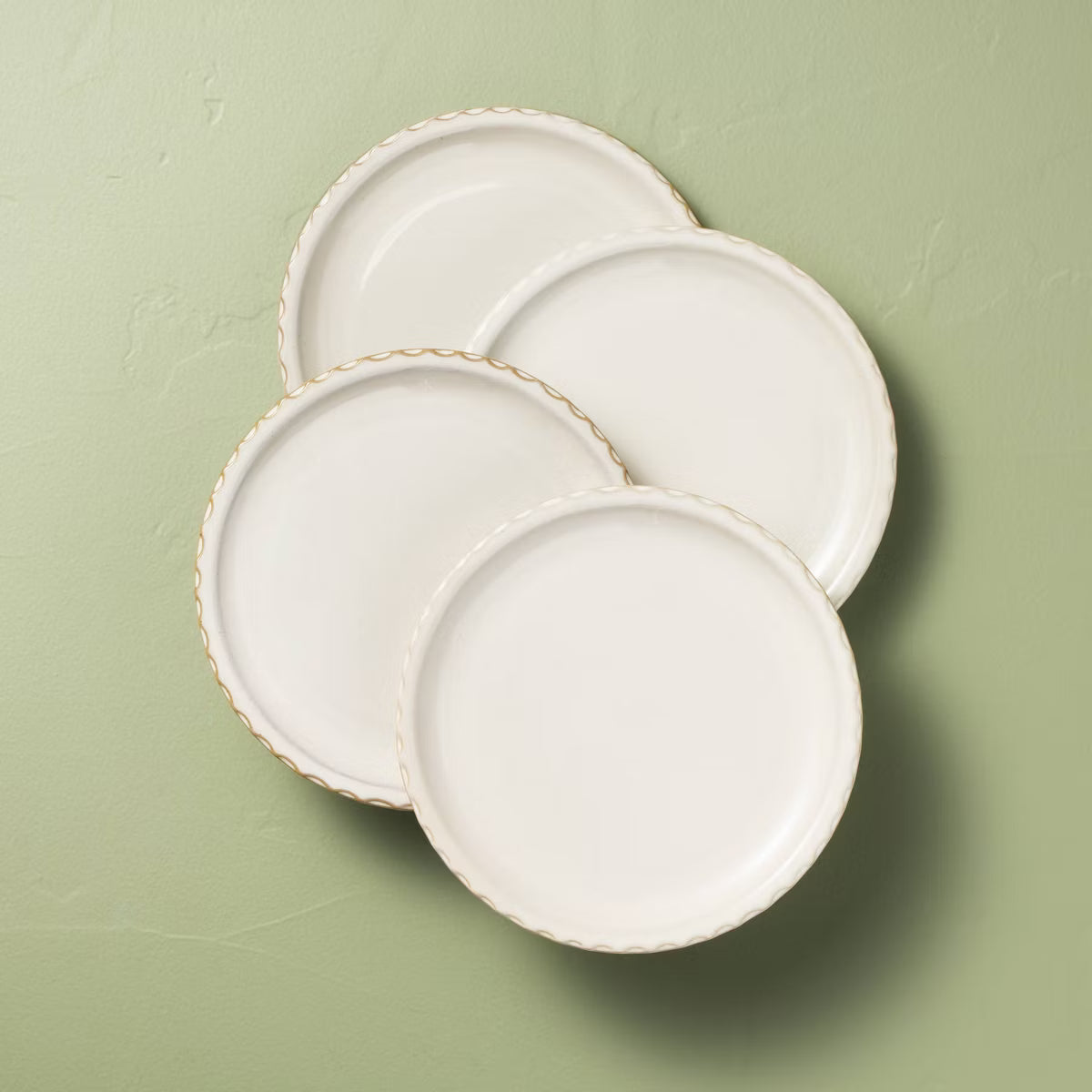 Dinner Plate – Culinvaro Set of 4 10.5" Pinched Edge Dinner Plates Sour Cream