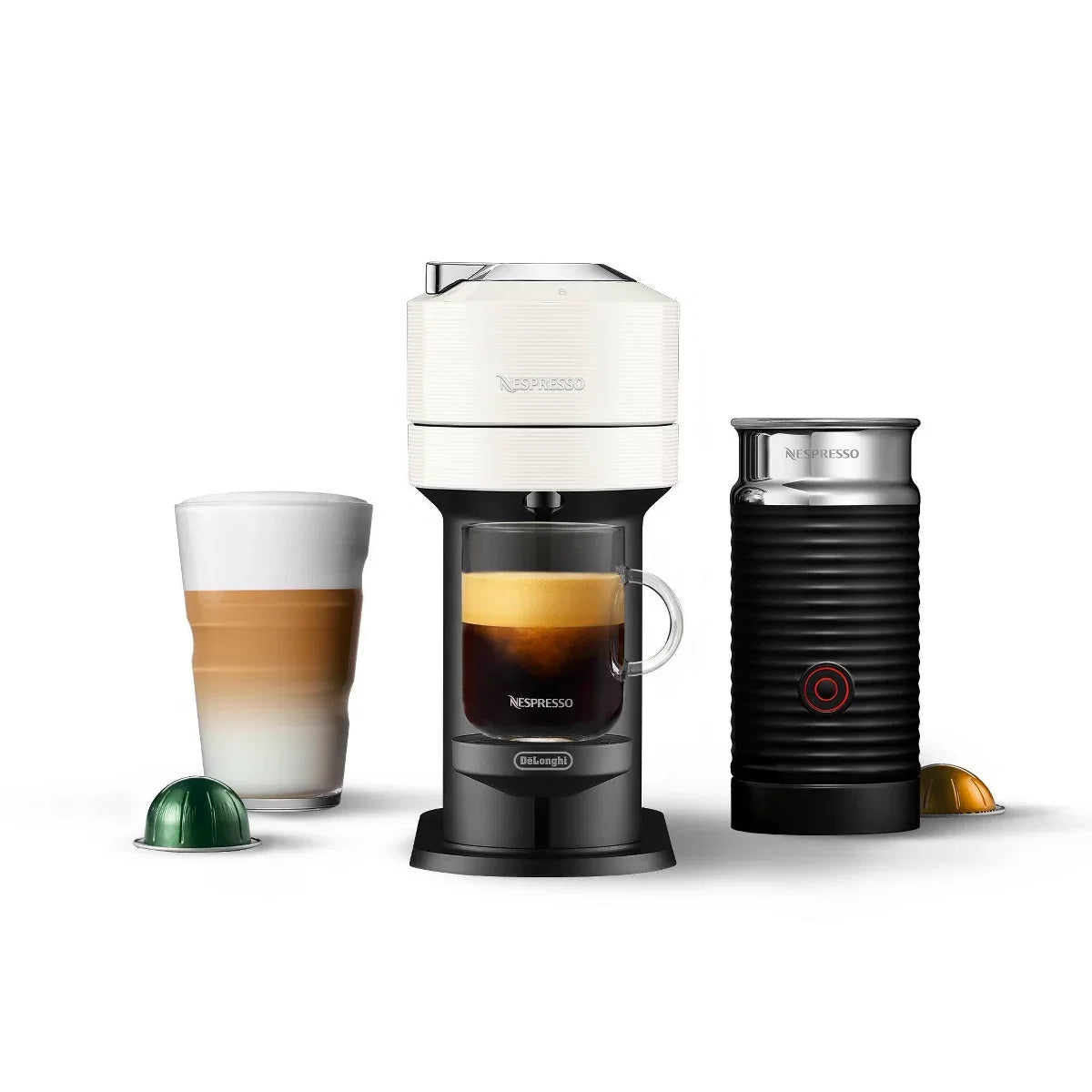 Single-Serve Coffee Maker – Vertuo Next Coffee Maker and Espresso Machine by DeLonghi with Milk – White