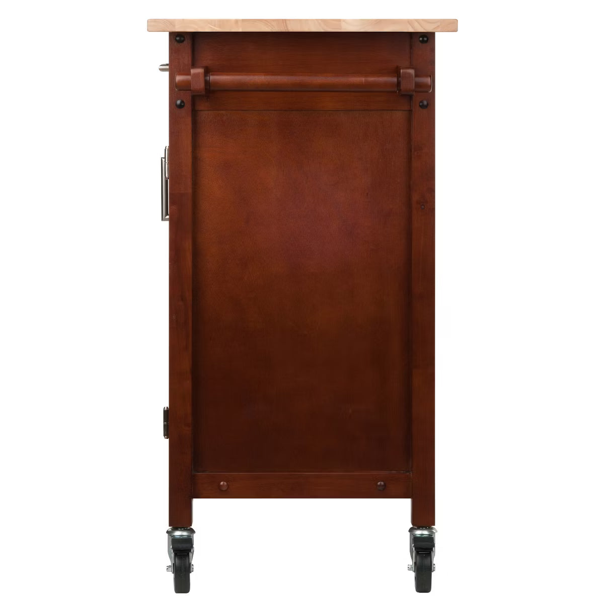 Kitchen Cart – Culinvaro Marissa Kitchen Cart Walnut - Winsome: Solid Beechwood Top