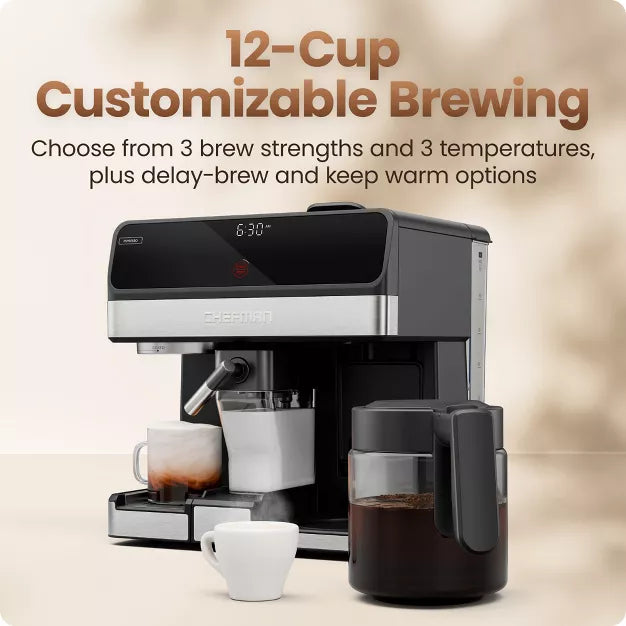 Coffee Maker – Coffee Station, Coffee Maker Espresso Machine Combo – Black