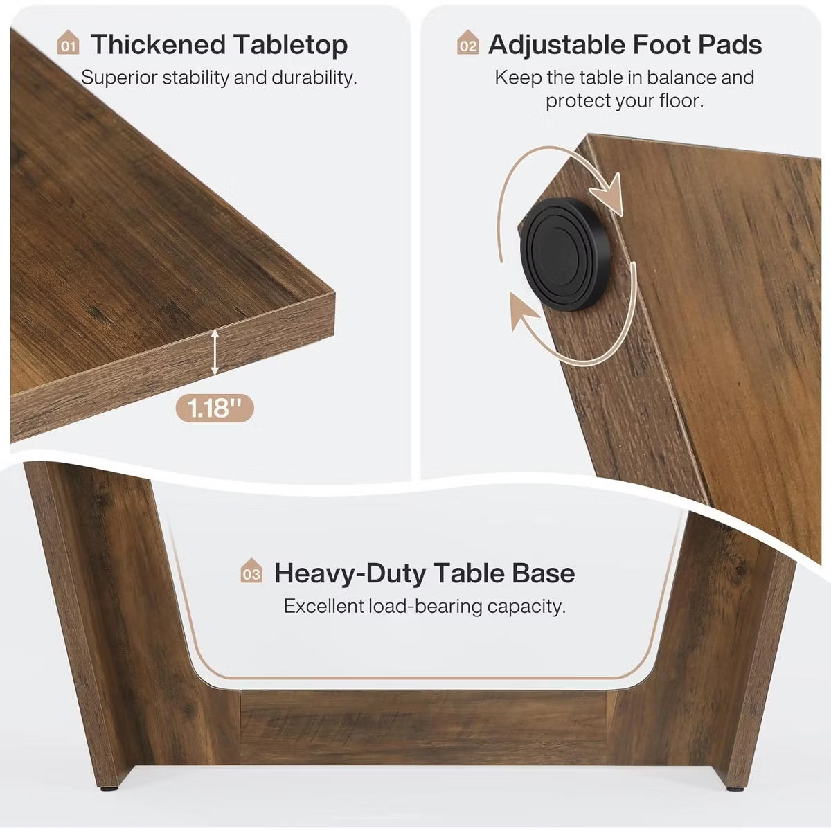Dining Table – Culinvaro 70.9-Inch Wood Dining Room Table, Rectangular Farmhouse Dining Table