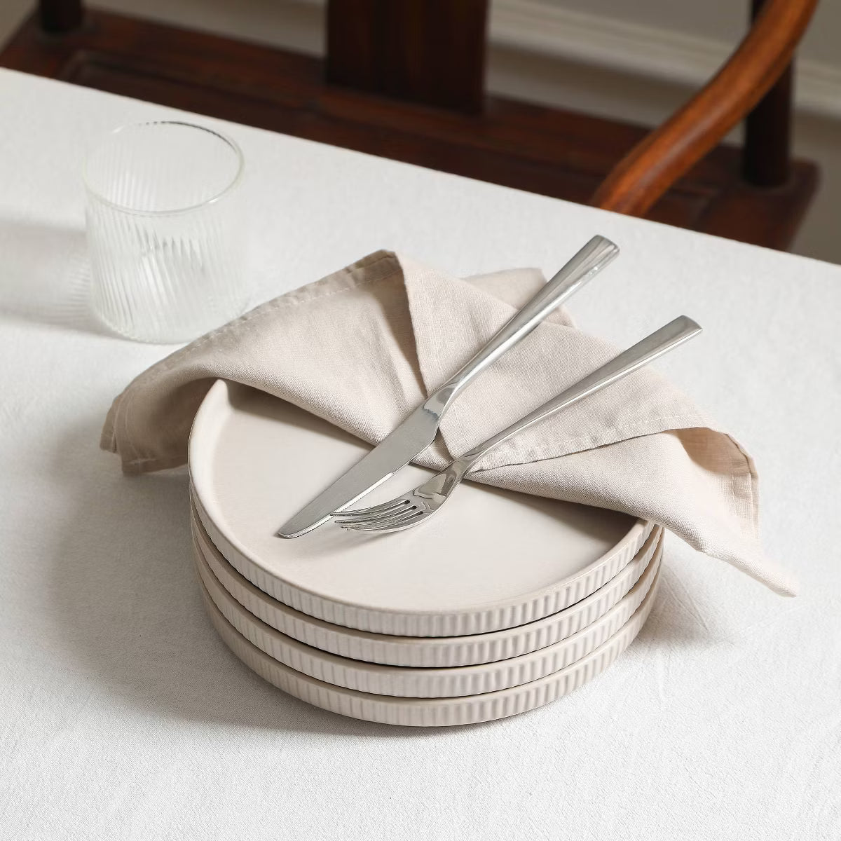 Dinner Plate – Culinvaro Set of 4 Haven Stoneware Dinner Plates Gray