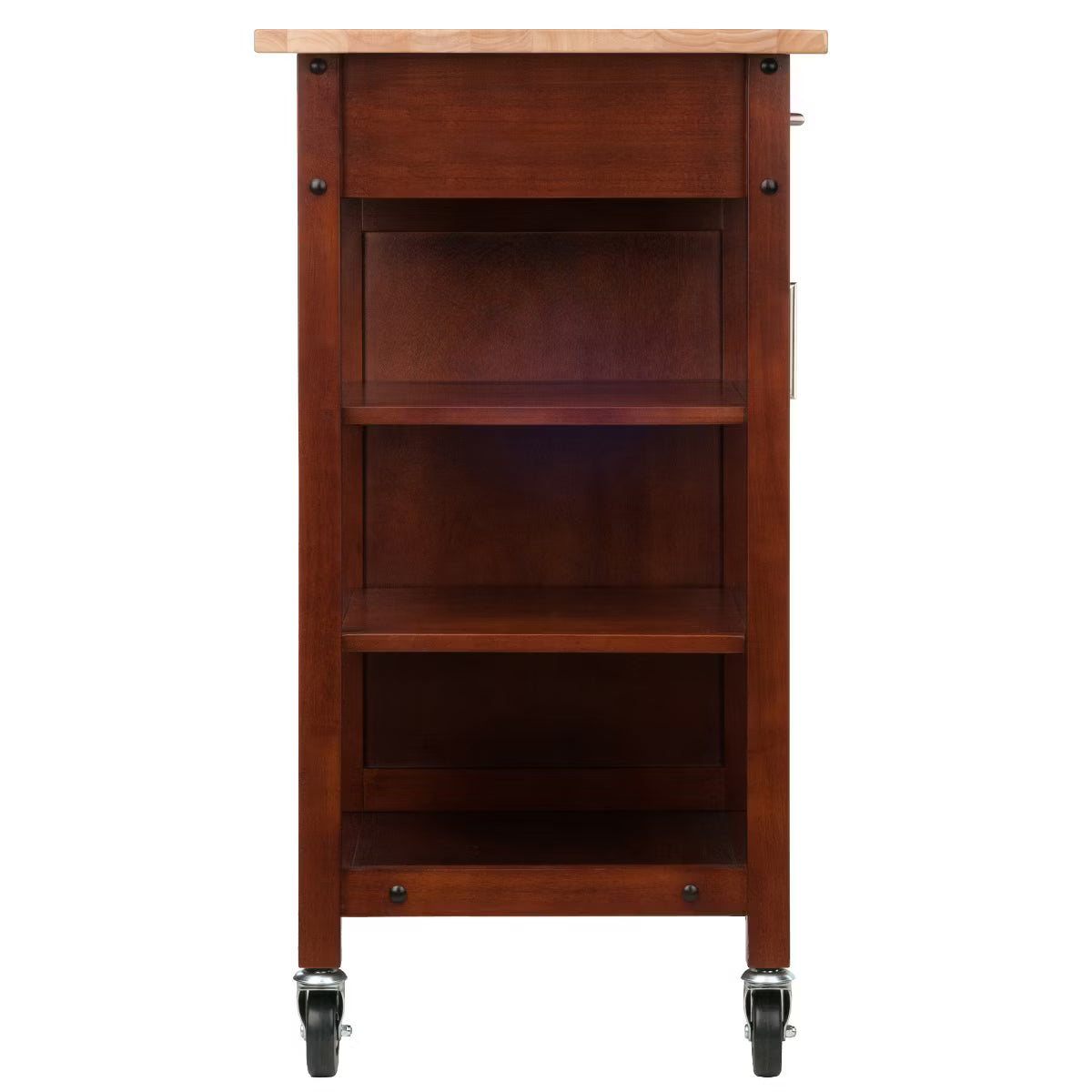 Kitchen Cart – Culinvaro Marissa Kitchen Cart Walnut - Winsome: Solid Beechwood Top