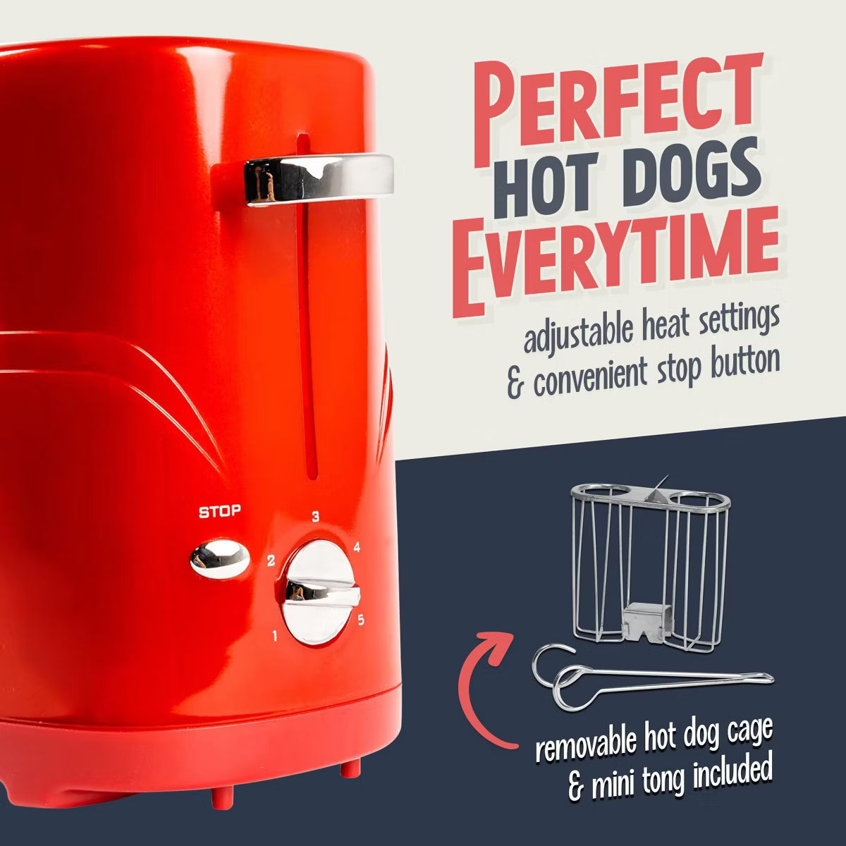 Toaster – Pop-Up Hot Dog Toaster – Red