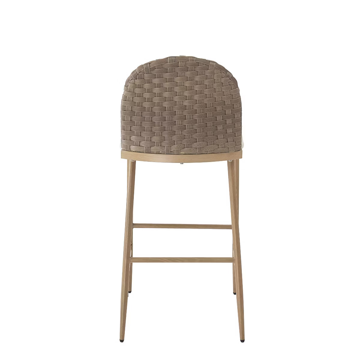 Avirae 29.25" Farmhouse Rattan Upholstered Barstools (Set of 2), Beige/Brown
