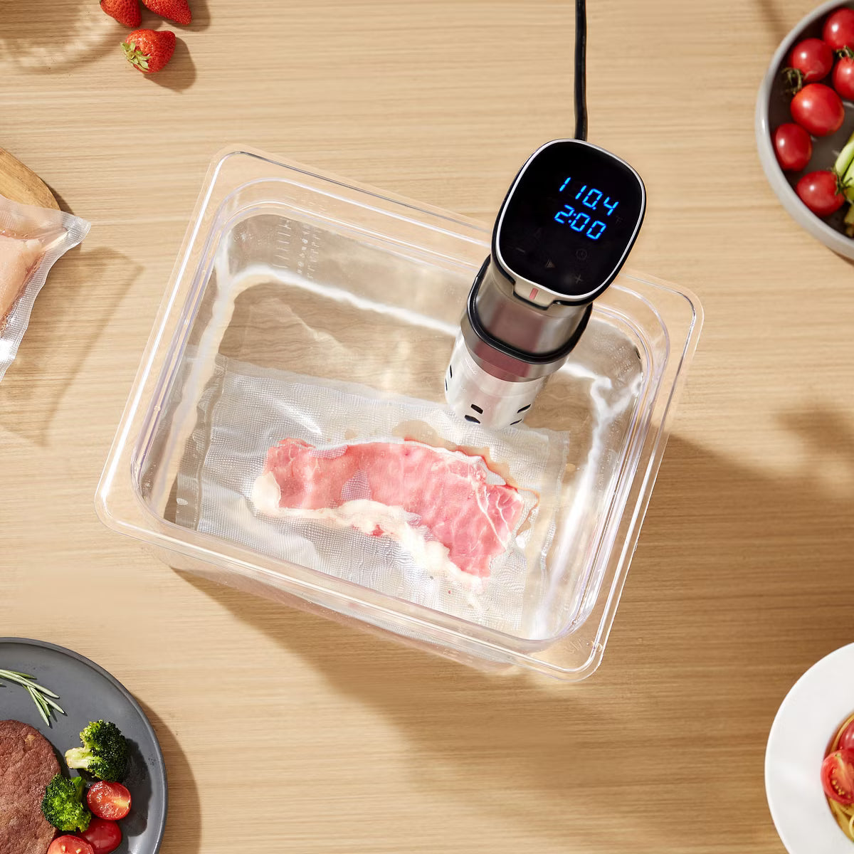 Slow Cooker – Precision Cooker, 1100W Sous-Vide Cooking Machine – Stainless Steel