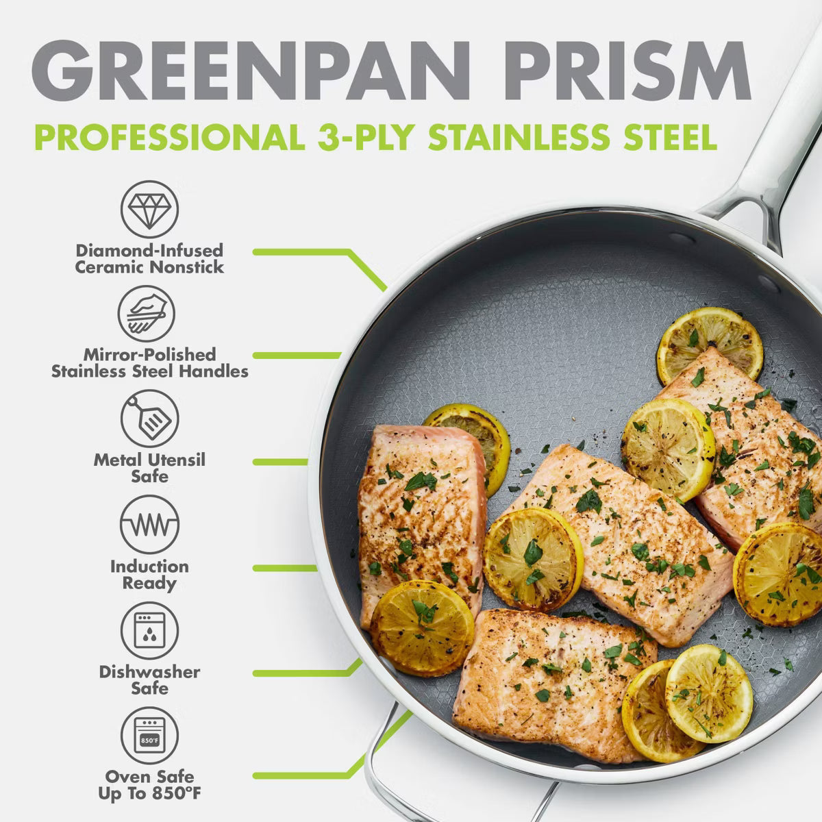 Saute Pan – p all GreenPan GreenPan Prism 5qt Hybrid and Ceramic Nonstick Saute – Geometric
