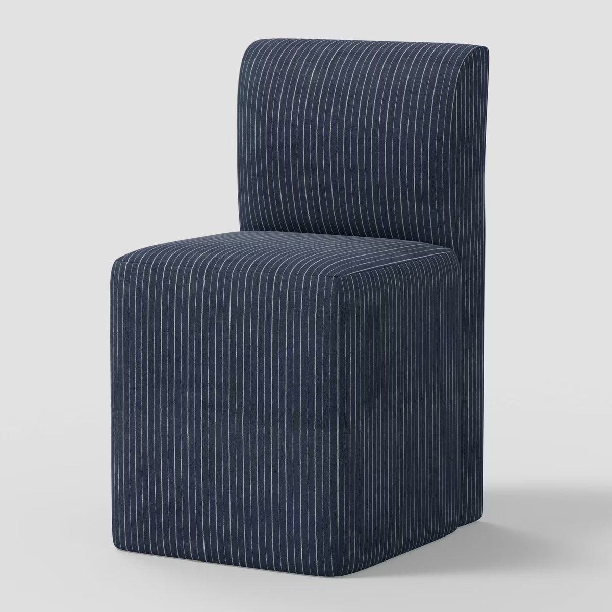 Amelia Fully Upholstered Dining Chair in Pinstripe