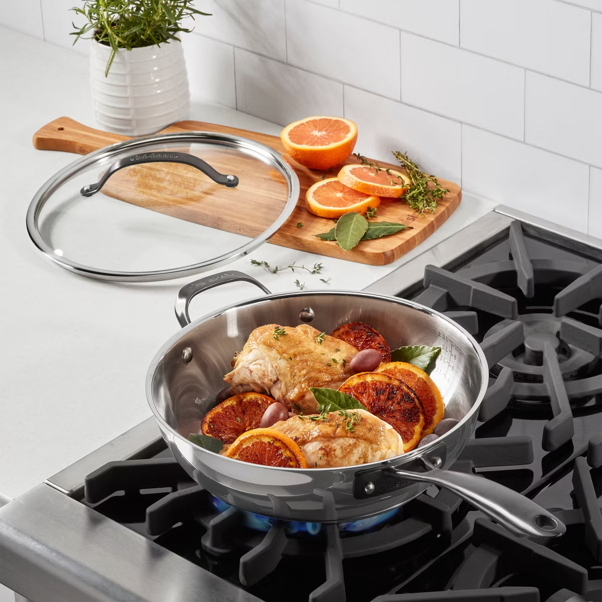Saute Pan – Radiant Pro 3.5qt Saute Pan with Lid – Silver