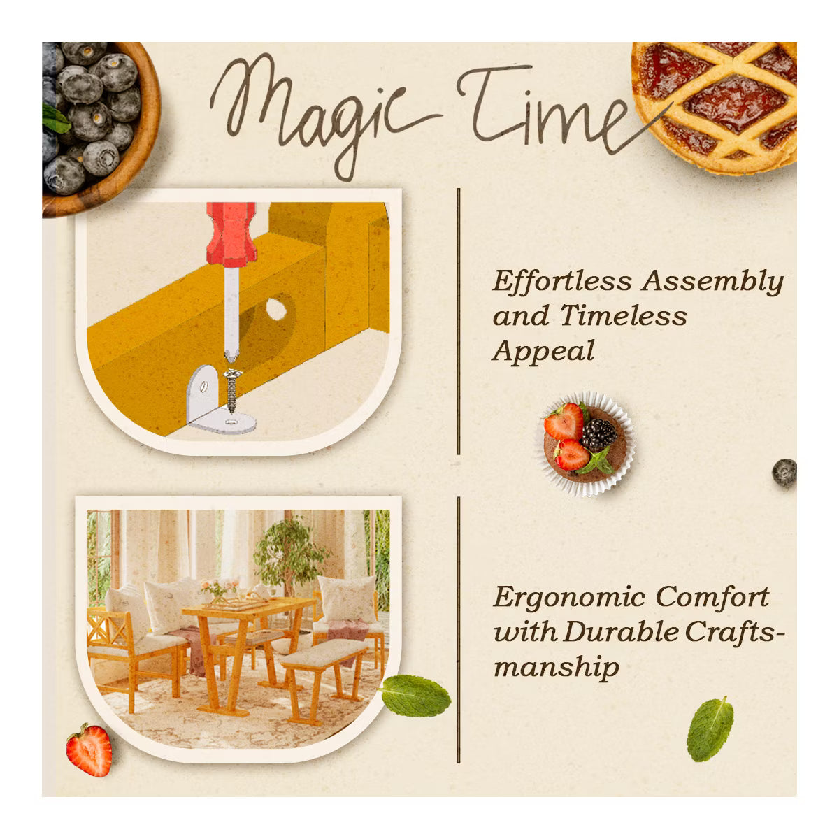 Dining Set – Culinvaro 6 Piece Dining Table Set for 6, Farmhouse Dining Set