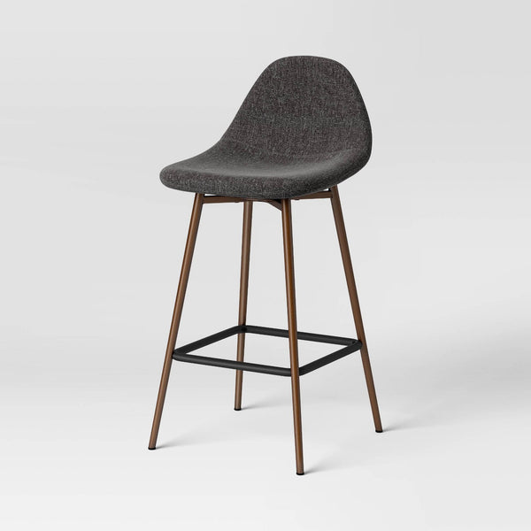 24.5" Copley Counter Height Barstool with Footrest Dark Gray