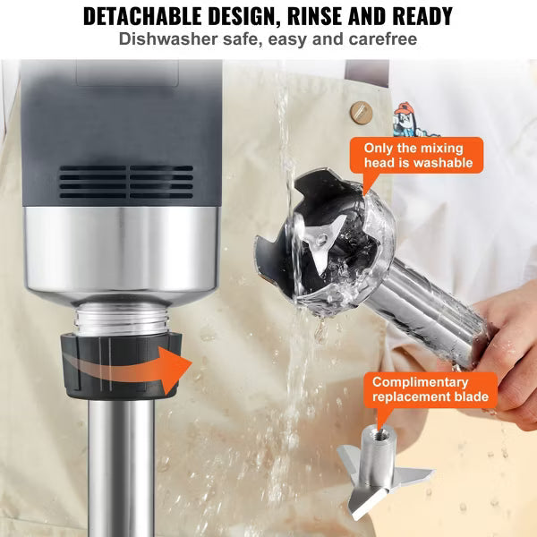 Immersion Blender – Blender, 750W 16" Heavy Duty Hand Mixer – Stainless Steel