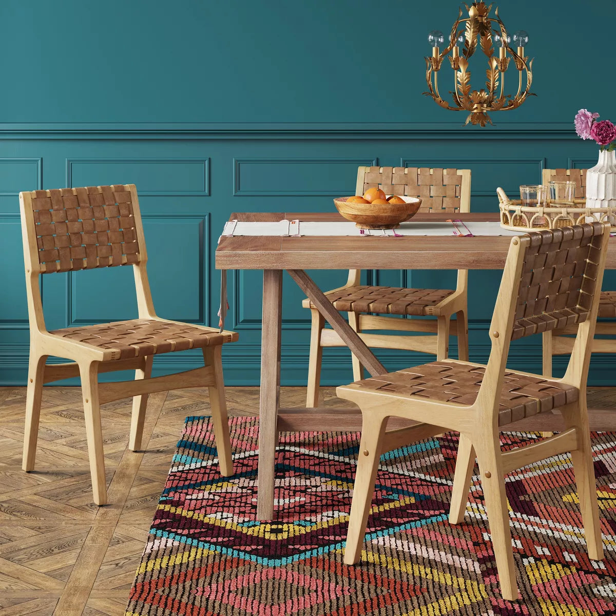 Dining Chair – Culinvaro Ceylon Woven and Wood Dining Chair Brown/Natural