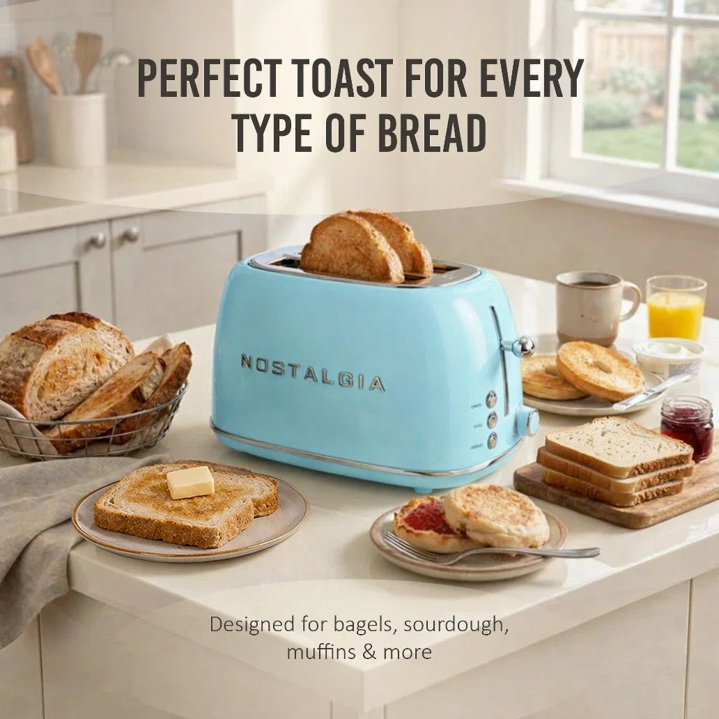 Toaster – Classic Retro 2-Slice Toaster – black