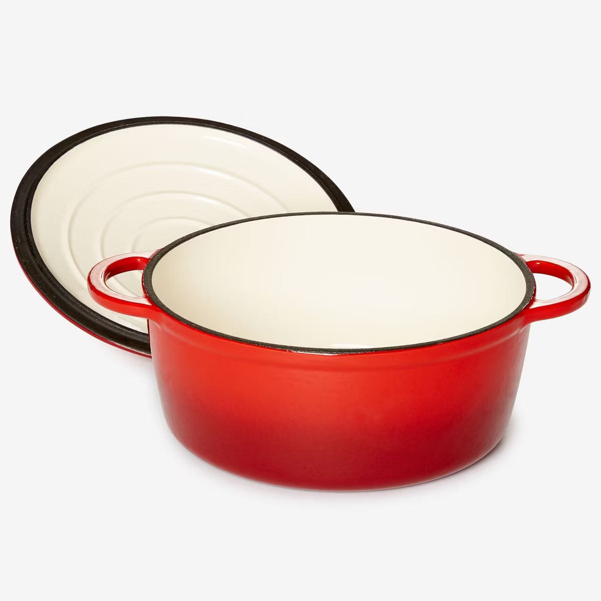 Dutch Oven – 2.8 Quart Cast Iron Casserole Dish - – Red