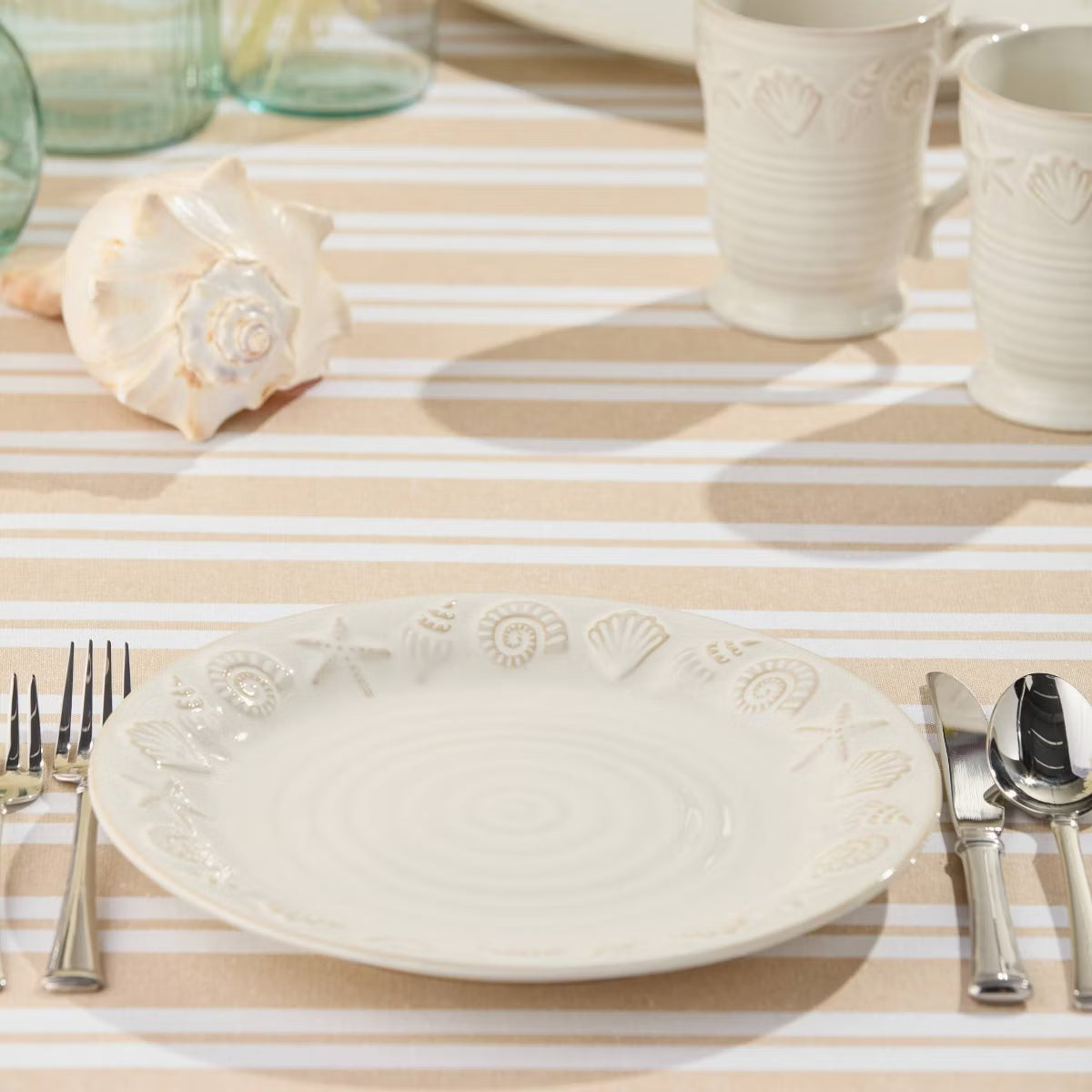 Dinner Plate – Culinvaro Coastline Cream Set of 4 Dinner Plates