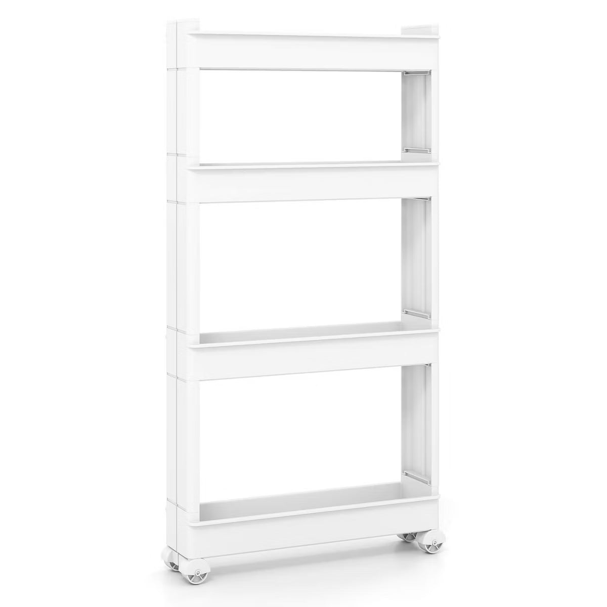 Utility Cart – Culinvaro 4-Tier Rolling Utility Cart with Detachable Trays and Smooth Wheels for Kitchen 15.5” × 9” × 40.5”(L × W × H)