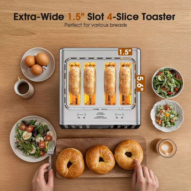 Toaster – 4 Slice Smart Touchscreen Toaster – White