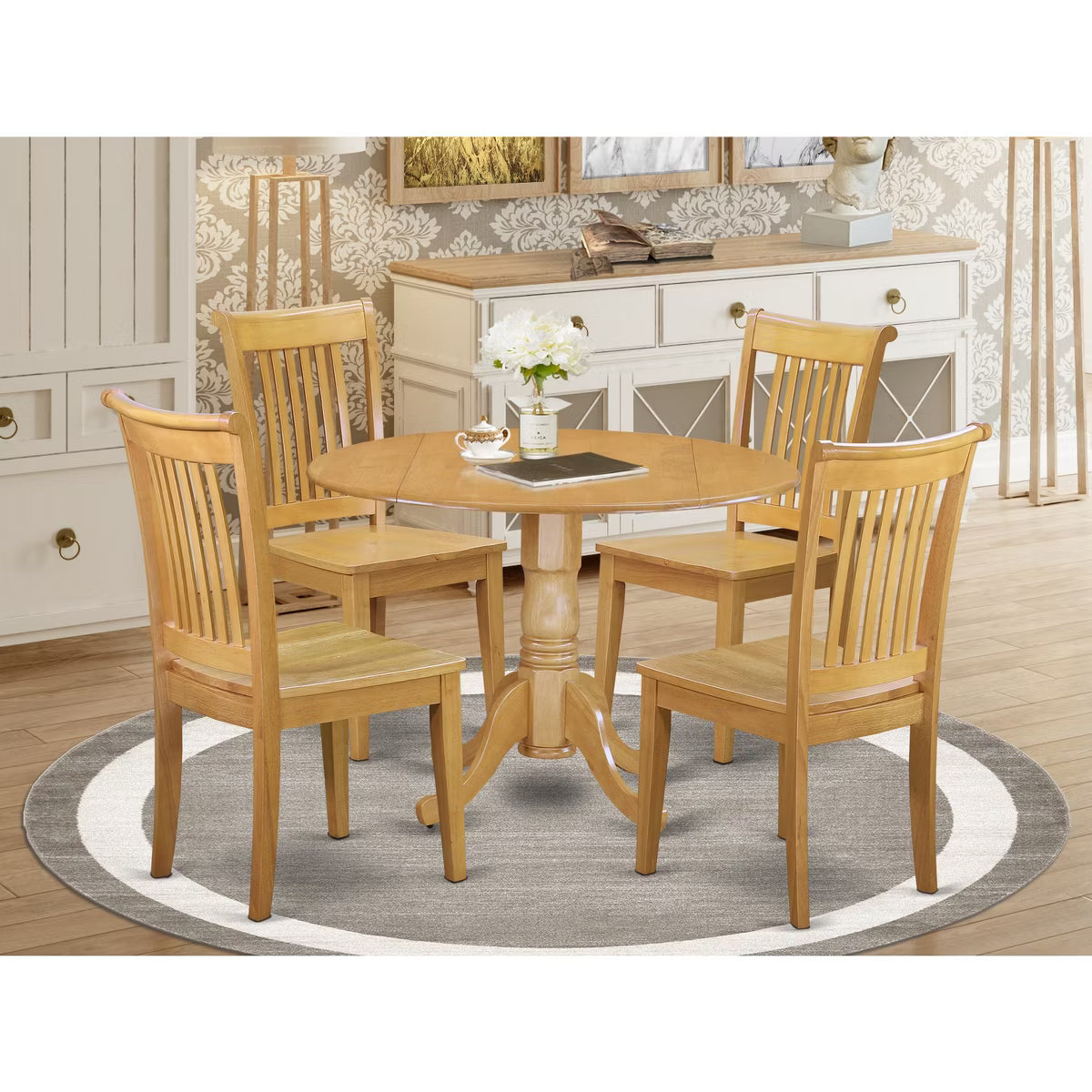 Dining Set – Culinvaro Modern Dining Set - Round Table & 4 Chairs - 42 Inch