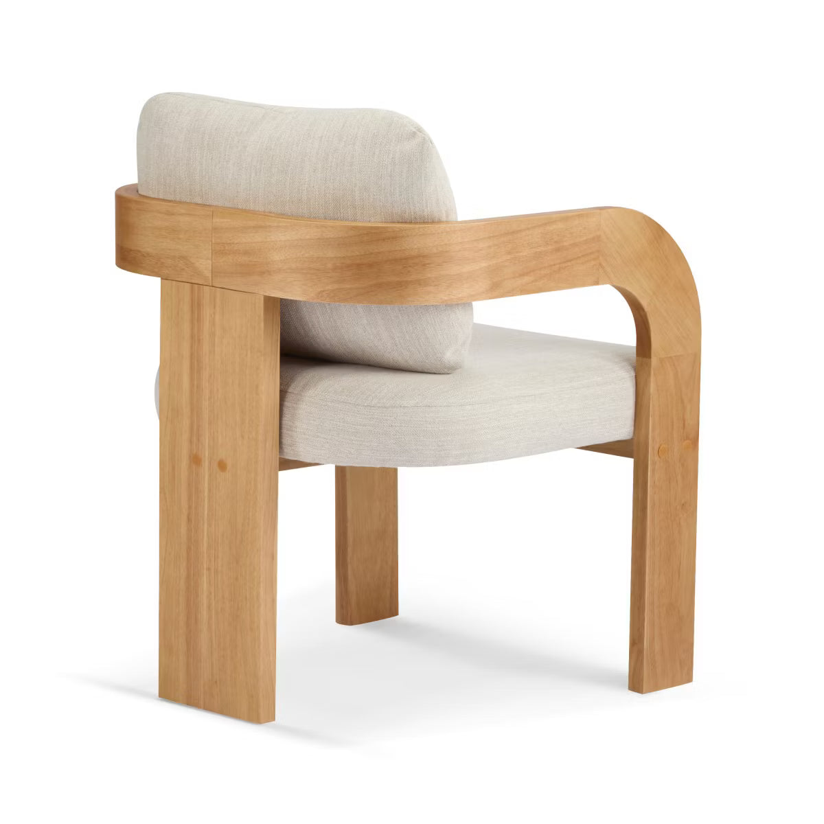 Set of 2 Modern Beige Dining Chairs with Black Wood Frame,