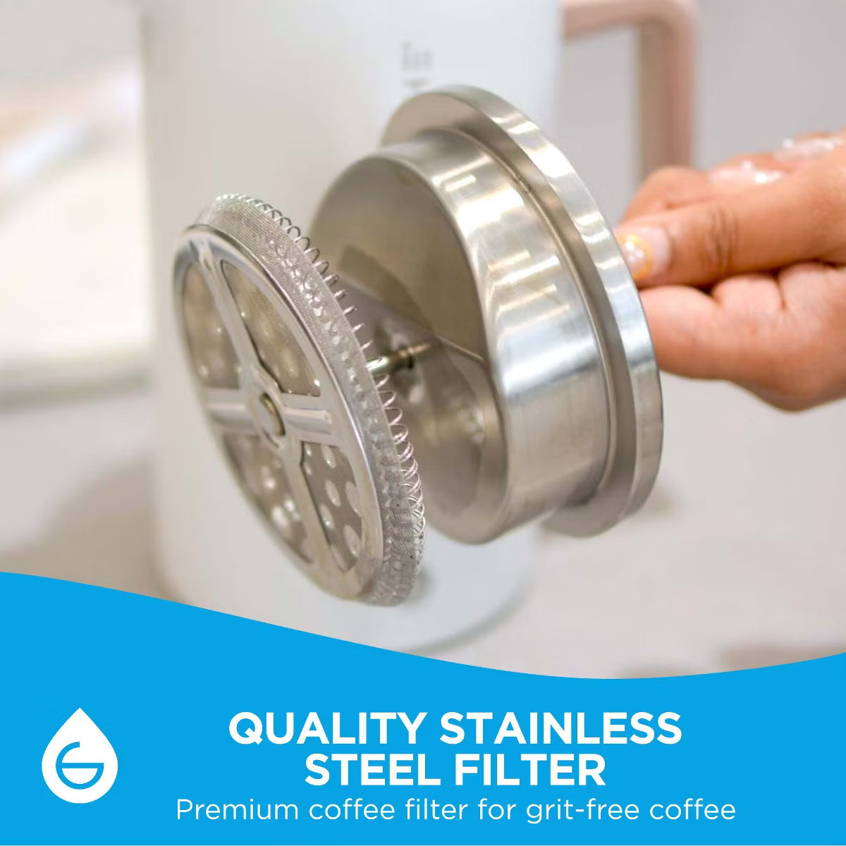 French Press – Culinvaro Stainless Steel Double Wall Insulated French Press, 34 fl oz. Capacity