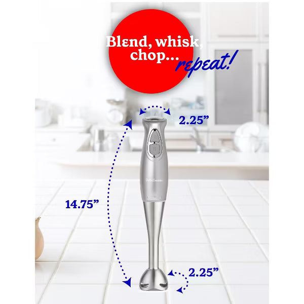 Immersion Blender – Blender, 2-Speed Hand Mixer with Blade – Stainless Steel