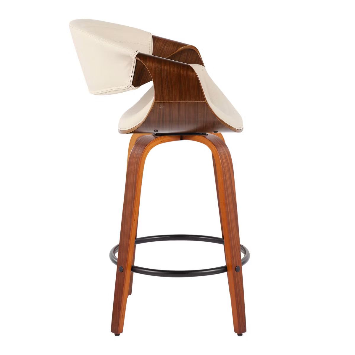 Set of 2 Symphony Upholstered Counter Height Barstools Gray/Walnut