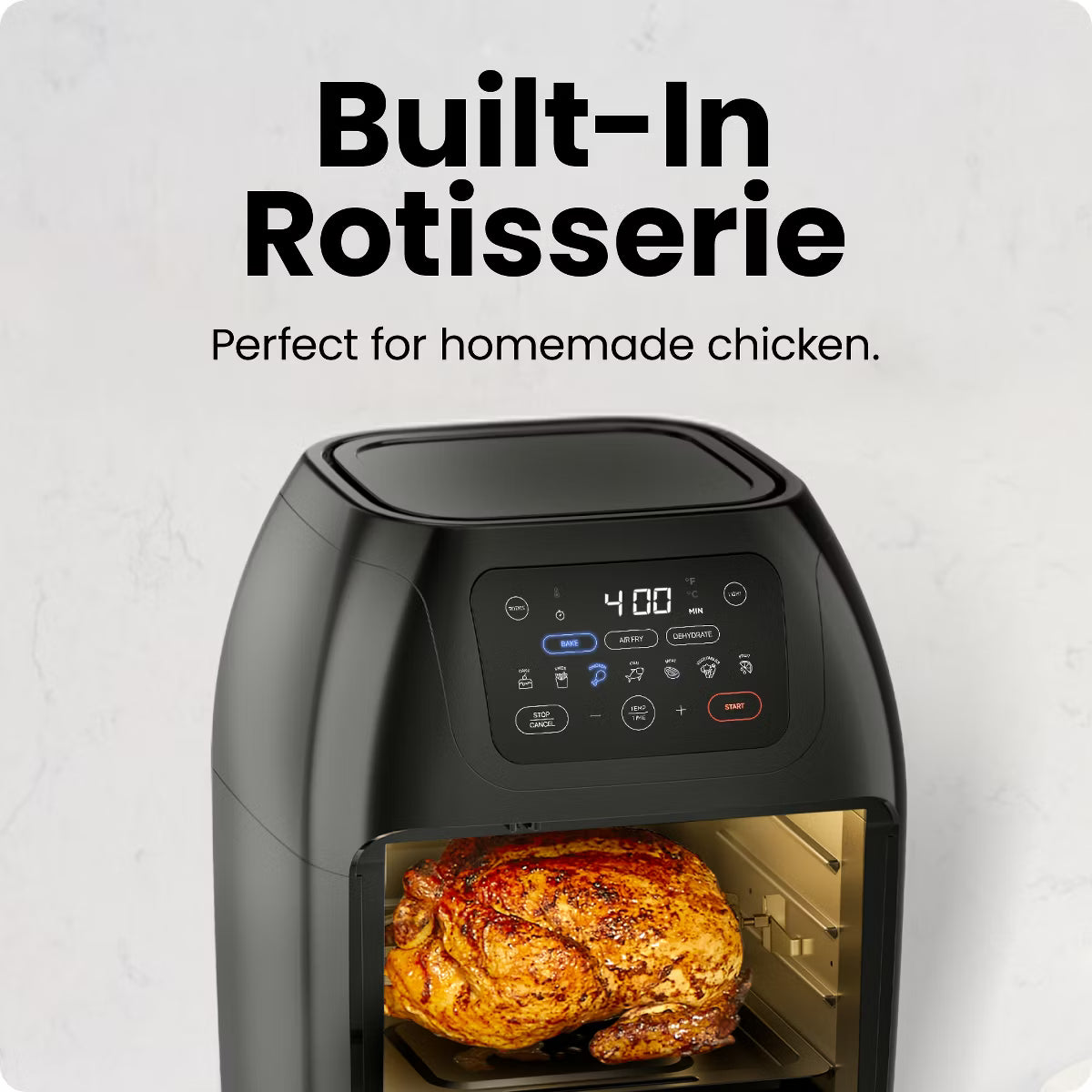 Air Fryer – Multifunctional Digital 10 Qt. Air Fryer+ Rotisserie, Fry – Black