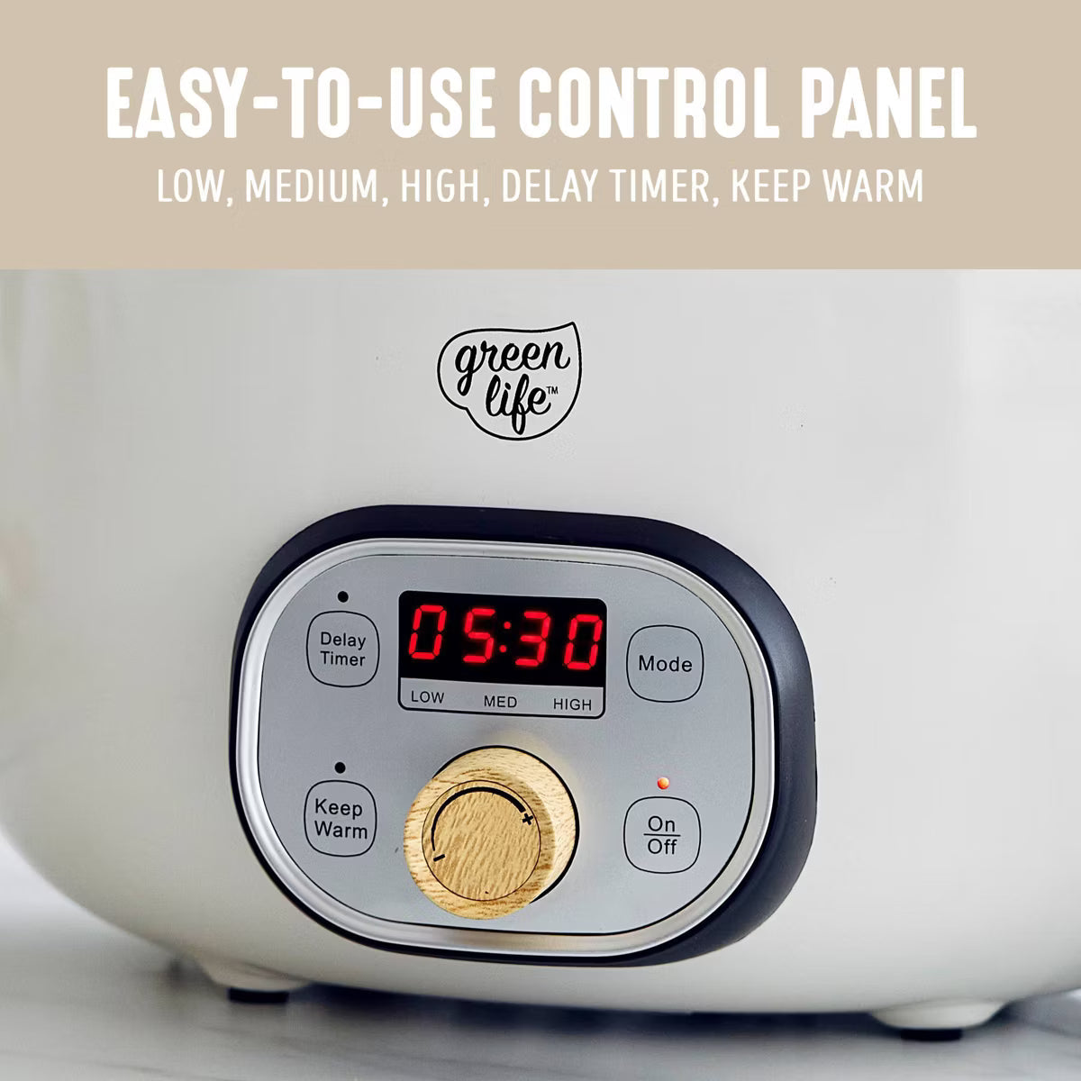 Slow Cooker – Healthy 6qt Slow Cooker with Handle – Cream