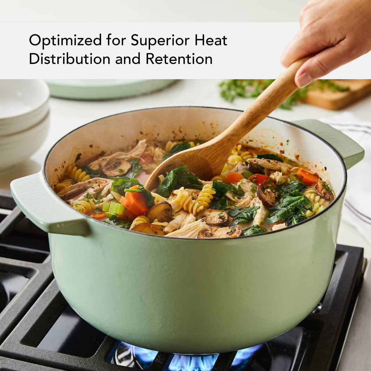Dutch Oven – 6qt Enameled Cast Iron Induction Dutch Oven Pistachio: – Green