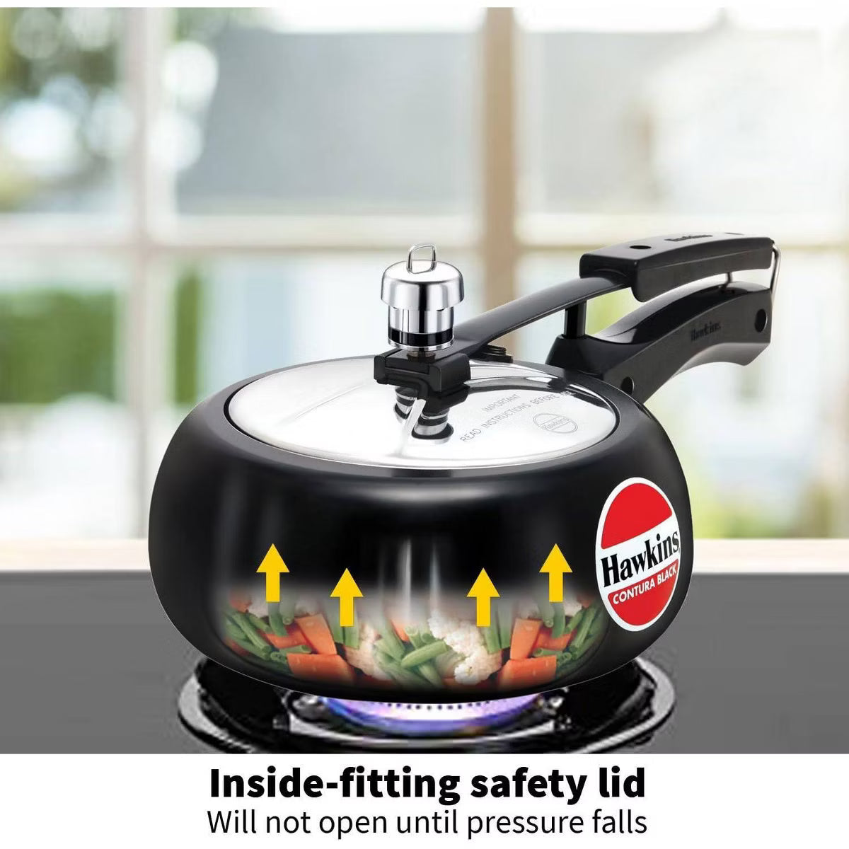 Pressure Cooker – 2L Hard Anodized Pressure Cooker: Aluminum – Black
