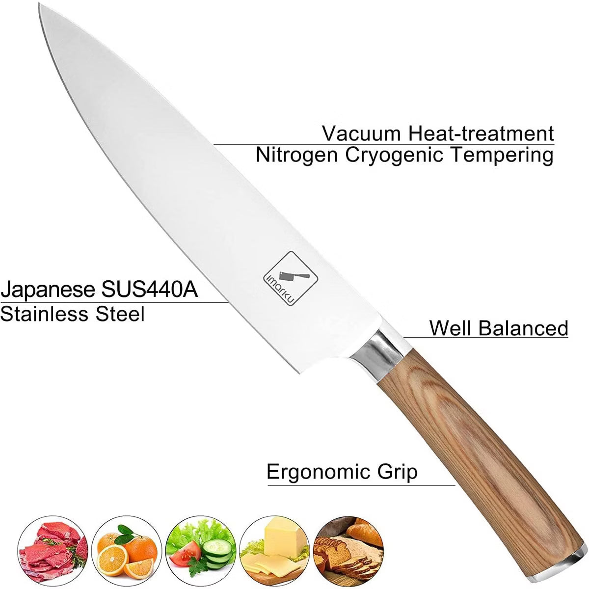 ro Kitchen Knife 8 Inch Chef's Knives Japanese