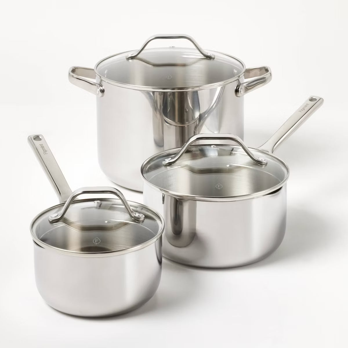 Cookware Set – 12pc Cookware Set with 6pc Pan Protectors – Stainless Steel