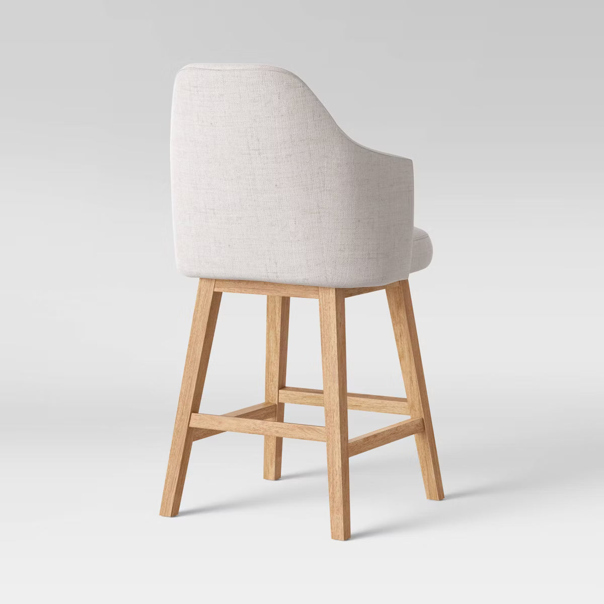 25.2" Kinston Swivel Curved Back Upholstered Counter Height Barstool with Footrest