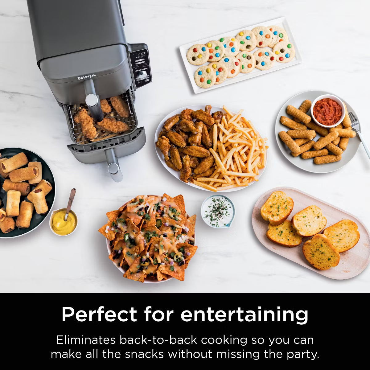 Air Fryer – DoubleStack XL 10qt, 6-in-1, 2-Basket Air Fryer – Gray
