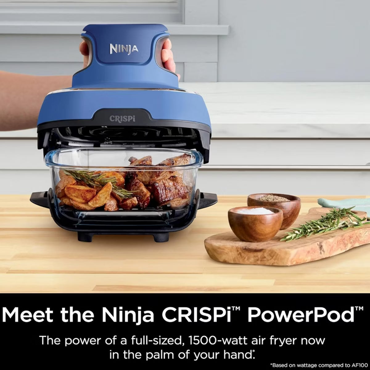 Air Fryer – CRISPi 5-in-1 Portable Glass Air Fry Cooking System – Blue