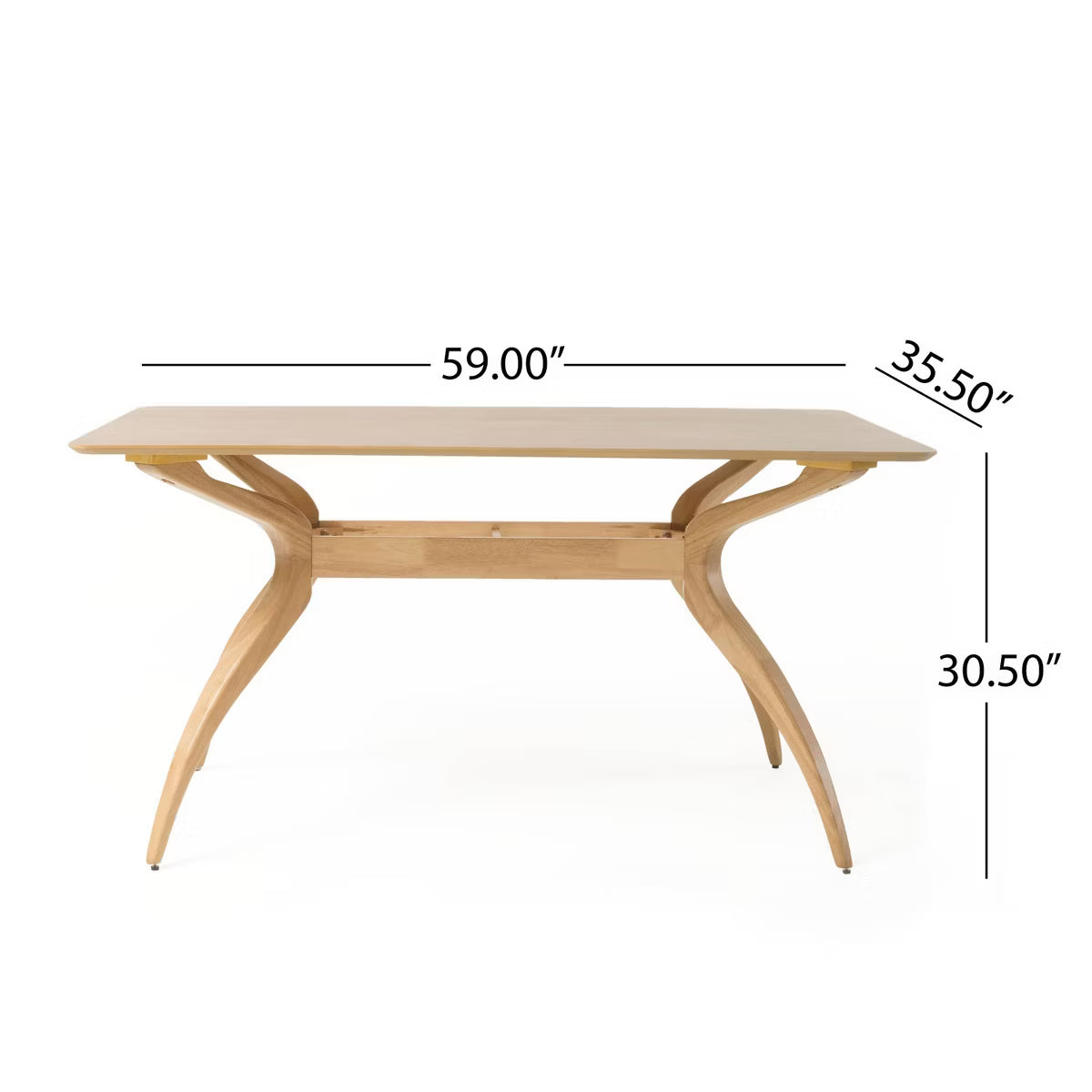Dining Table – Culinvaro Salli Rectangular Dining Table Natural Oak: Seats 6, 59" Length, Kitchen Table
