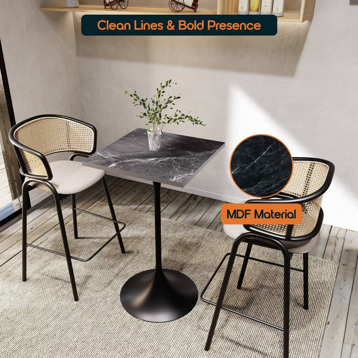 Verve 24" Square Bar Height Dining Table