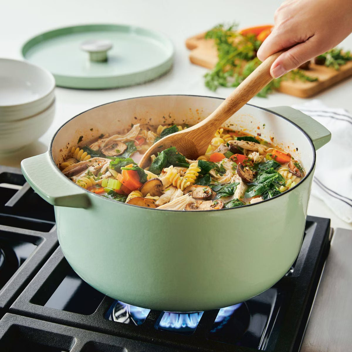 Dutch Oven – 6qt Enameled Cast Iron Induction Dutch Oven Pistachio: – Green