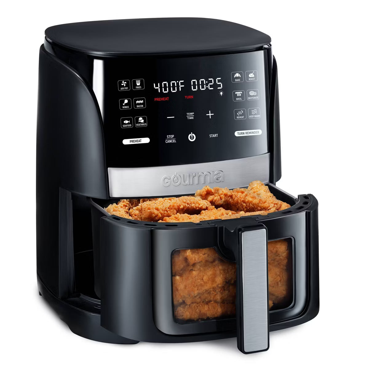 Air Fryer – 6qt Digital Window Air Fryer with 12 Presets – Black