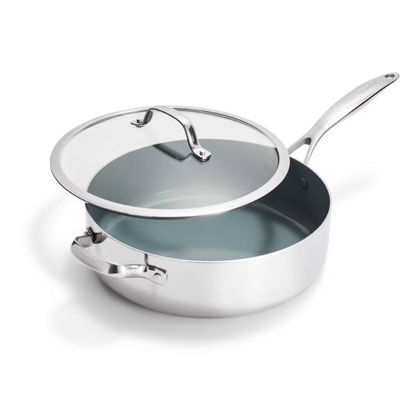 Saute Pan – 5qt Valencia Pro Saute Pan with Lid – Silver