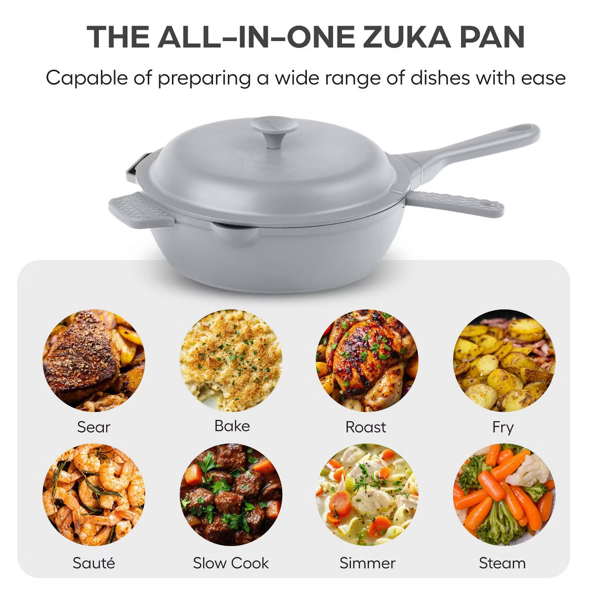Frying Pan – Zuka Everyday Pan 8" Nonstick Multi – Grey
