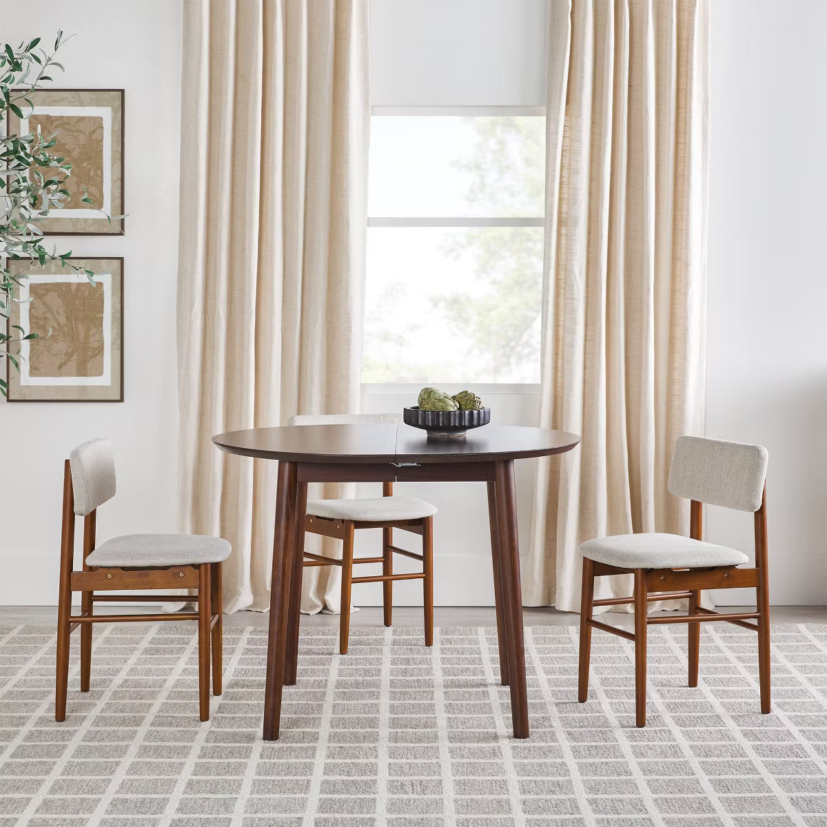 Dining Table – Culinvaro '-Century Modern 40-60” Solid Wood Oval Extension Dining Table Caramel 40" - 60"