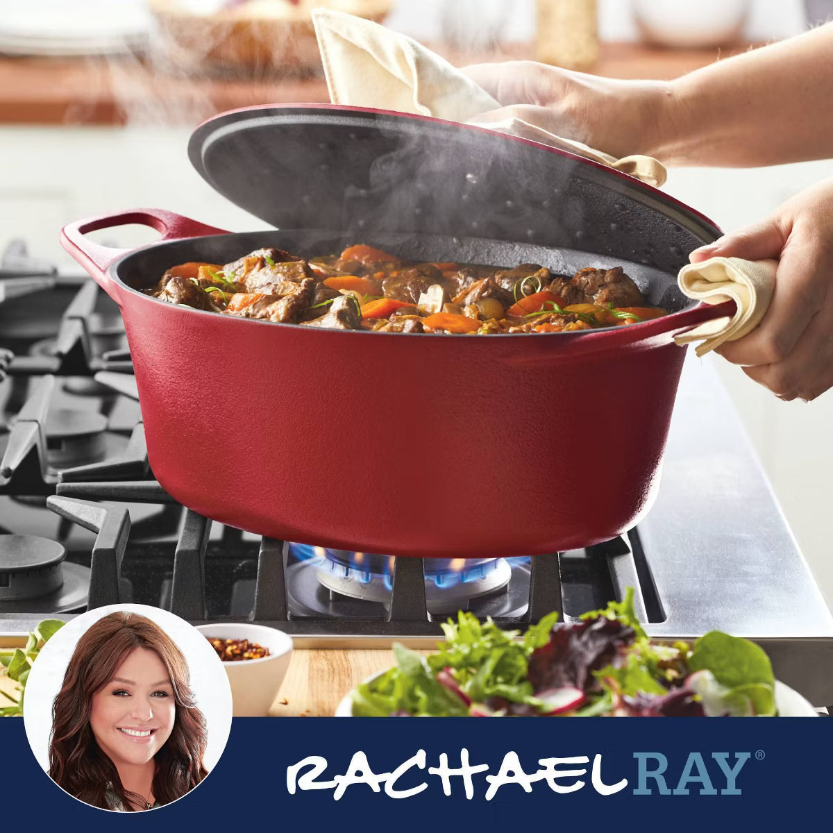 Dutch Oven – Premium Nitro Cast Iron Dutch Oven 6.5qt – Red