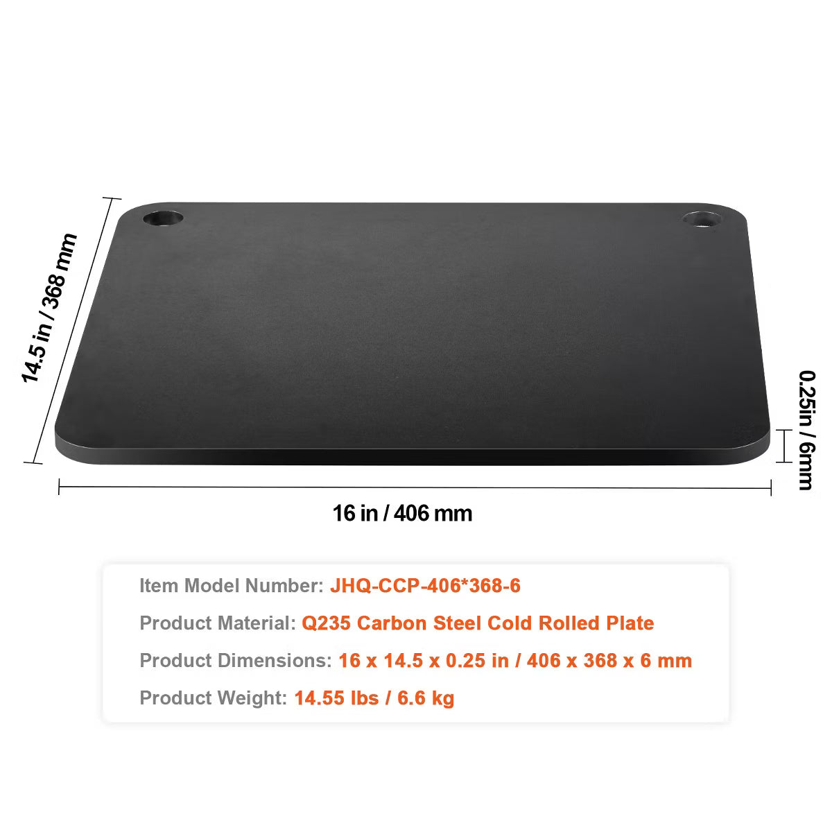 Pizza Stone – Pizza Steel, 16" x 14.5" x 1/4" Pizza Steel Plate for Oven – Silver