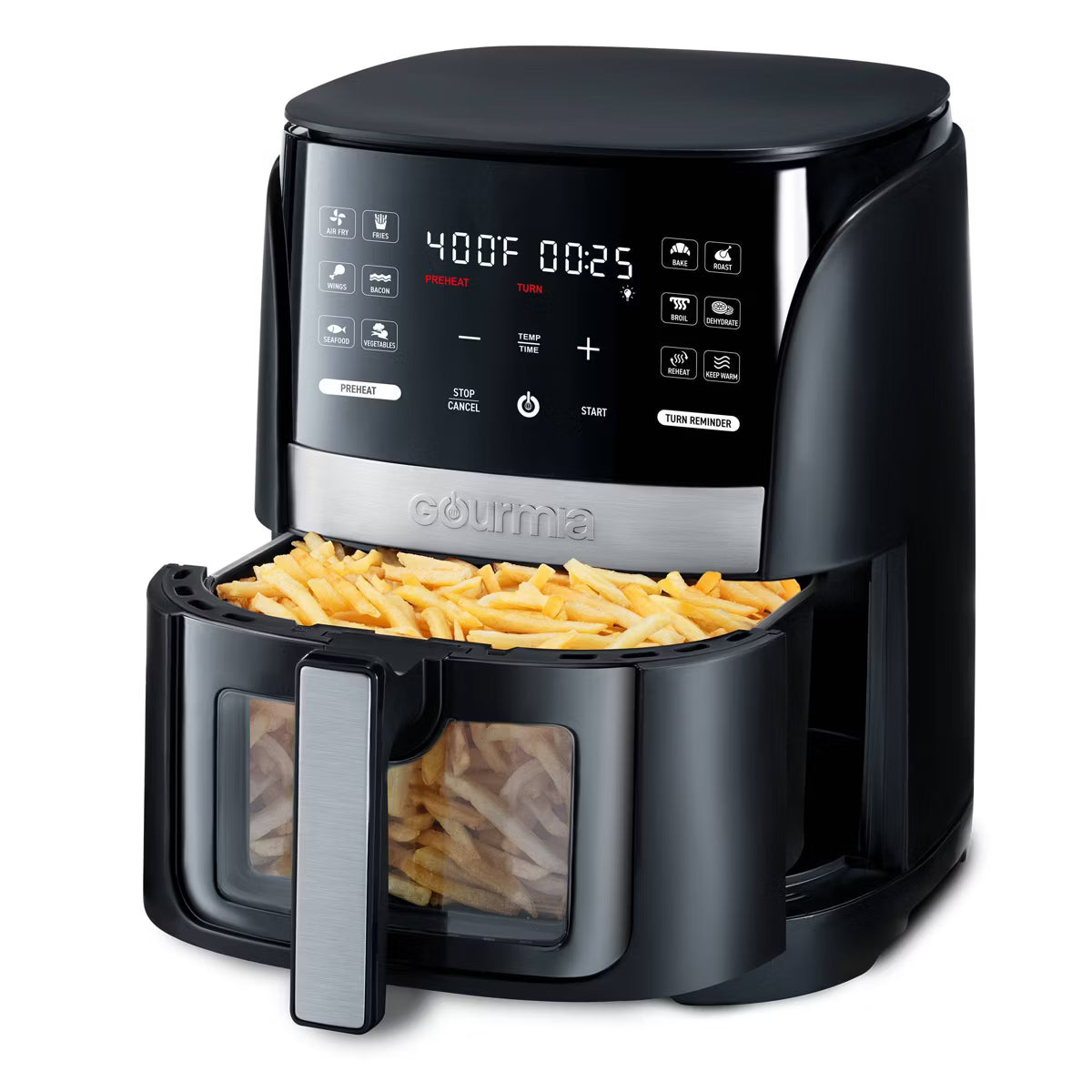 Air Fryer – 6qt Digital Window Air Fryer with 12 Presets – Black