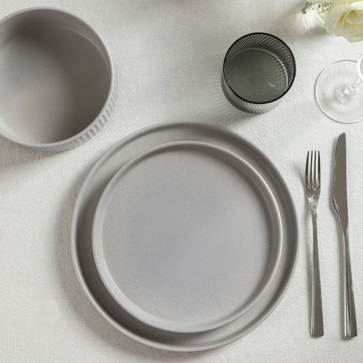 Dinner Plate – Culinvaro Set of 4 Haven Stoneware Dinner Plates Gray