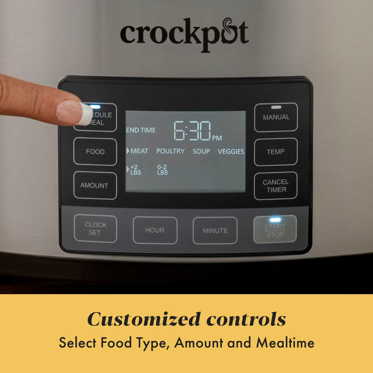 Slow Cooker – 6qt MyTime Technology Programmable Slow Cooker – Stainless Steel